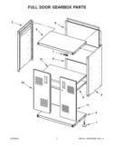 FULL DOOR GEARBOX PARTS Diagram and Parts List for GAGB28FDYG00  Whirlpool Cabinet