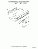 CONTROL PANEL AND LATCH PARTS Diagram and Parts List for GU3000XTXB2  Whirlpool Dishwasher