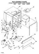 TUB ASSEMBLY PARTS Diagram and Parts List for TUD6700PB2  Estate Dishwasher