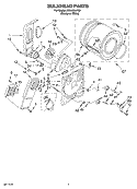 SECTION Diagram and Parts List for REX4634KQ1  Roper Dryer