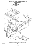 COOK TOP AND MANIFOLD , LITERATURE Diagram and Parts List for SF3020SRW0  Whirlpool Range