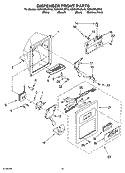 DISPENSER FRONT PARTS Diagram and Parts List for KSRA22ILBL13  KitchenAid Refrigerator