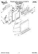 FRAME AND CONSOLE Diagram and Parts List for GDP8500XBN1  Whirlpool Dishwasher