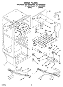 LINER Diagram and Parts List for RT14DKYKQ01  Roper Refrigerator
