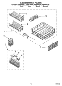 LOWER RACK PARTS, OPTIONAL PARTS (NOT INCLUDED) Diagram and Parts List for KUDS01FLBL7  KitchenAid Dishwasher