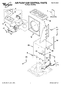 AIR FLOW AND CONTROL PARTS Diagram and Parts List for AD40DSL5  Whirlpool Dehumidifier