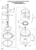 AGITATOR, BASKET AND TUB Diagram and Parts List for LSR7233BQ2  Whirlpool Washer