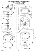AGITATOR, BASKET AND TUB PARTS Diagram and Parts List for 4PLBR8543JQ3  Whirlpool Washer