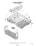 LOWER RACK Diagram and Parts List for 4KUDS220T2  KitchenAid Dishwasher