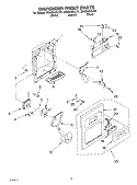 DISPENSER FRONT PARTS Diagram and Parts List for GD5SHGXLT01  Whirlpool Refrigerator