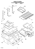 SHELF Diagram and Parts List for GR9SHMXKT00  Whirlpool Refrigerator