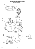 BASE AND PEDESTAL UNIT, OPTIONAL PARTS Diagram and Parts List for 8KSM90TWH0  KitchenAid Mixer