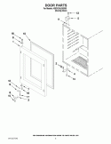 DOOR PARTS Diagram and Parts List for KBCO24LSBX03  KitchenAid Wine and Beverage Cooler