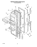REFRIGERATOR DOOR Diagram and Parts List for RS25AWXWL00  Roper Refrigerator