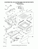 EVAPORATOR ICE CUTTER GRID AND WATER PARTS Diagram and Parts List for KUIC15PRTS3  KitchenAid Ice Maker