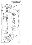 GEARCASE Diagram and Parts List for 6LBR5132BW1  Whirlpool Washer