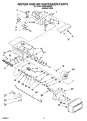 MOTOR AND ICE CONTAINER PARTS Diagram and Parts List for KSSC48QKS02  KitchenAid Refrigerator
