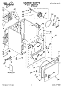 CABINET PARTS Diagram and Parts List for YLEQ9857LW0  Whirlpool Dryer