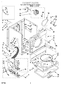 CABINET Diagram and Parts List for RGL4636BL3  Roper Dryer
