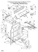 CONTROLS AND REAR PANEL Diagram and Parts List for LLR7144DZ0  Whirlpool Washer