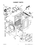 CABINET PARTS Diagram and Parts List for WGD70HEBW0  Whirlpool Dryer