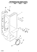 REFRIGERATOR LINER PARTS Diagram and Parts List for KSFS25FKBL02  KitchenAid Refrigerator