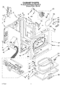 CABINET Diagram and Parts List for GGX9868JQ3  Whirlpool Dryer