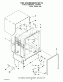TUB AND FRAME PARTS Diagram and Parts List for IUD8000WS5  Whirlpool Dishwasher