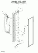 FREEZER DOOR PARTS Diagram and Parts List for 5ED2FHKXVQ00  Whirlpool Refrigerator