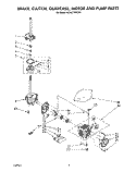 BRAKE, CLUTCH, GEARCASE, MOTOR AND PUMP Diagram and Parts List for GCA2701XSW1  Whirlpool Washer