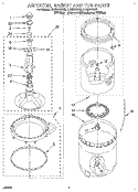 AGITATOR, BASKET AND TUB Diagram and Parts List for LLR6144BN0  Whirlpool Washer