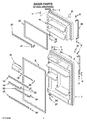 DOOR PARTS Diagram and Parts List for 8ET8WPKXKT06  Whirlpool Refrigerator