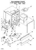 TUB ASSEMBLY PARTS Diagram and Parts List for TUD6710PQ1  Estate Dishwasher