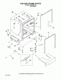 TUB AND FRAME PARTS Diagram and Parts List for KUDS40FVPA3  KitchenAid Dishwasher