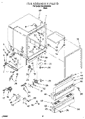TUB ASSEMBLY Diagram and Parts List for DU915QWDB0  Whirlpool Dishwasher