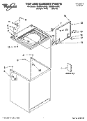 TOP AND CABINET PARTS Diagram and Parts List for 7MLBR8444MQ2  Whirlpool Washer