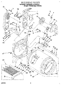 BULKHEAD Diagram and Parts List for LGT8858DZ0  Whirlpool Dryer