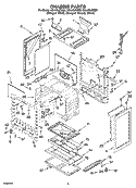 CHASSIS PARTS Diagram and Parts List for GS440LEMB5  Whirlpool Range