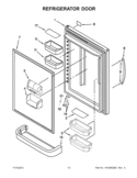 REFRIGERATOR DOOR Diagram and Parts List for KBLS19KTMS3  KitchenAid Refrigerator