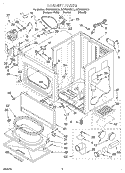 CABINET Diagram and Parts List for GGW9868KL0  Whirlpool Dryer