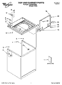 TOP AND CABINET PARTS Diagram and Parts List for 7MLSR6132PQ1  Whirlpool Washer
