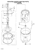 AGITATOR, BASKET AND TUB Diagram and Parts List for LSQ7030KQ0  Whirlpool Washer