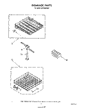 DISHRACK Diagram and Parts List for DP1098XRN1  Whirlpool Dishwasher