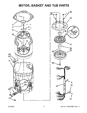 MOTOR, BASKET AND TUB PARTS Diagram and Parts List for 7MWTW8800AW0  Whirlpool Washer