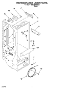 REFRIGERATOR LINER Diagram and Parts List for 6GD2SHQXKB00  Whirlpool Refrigerator