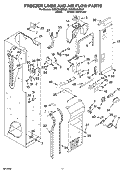 FREEZER LINER AND AIR FLOW PARTS Diagram and Parts List for KSSO36QMX02  KitchenAid Refrigerator