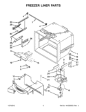 FREEZER LINER PARTS Diagram and Parts List for GX2FHDXVB08  Whirlpool Refrigerator