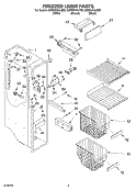 FREEZER LINER Diagram and Parts List for GD2SHAXLT02  Whirlpool Refrigerator