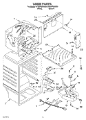 LINER Diagram and Parts List for ET8WTMXKT01  Whirlpool Refrigerator