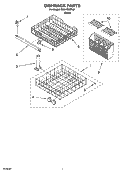 DISHRACK PARTS, OPTIONAL PARTS (NOT INCLUDED) Diagram and Parts List for DU811SWPU2  Whirlpool Dishwasher